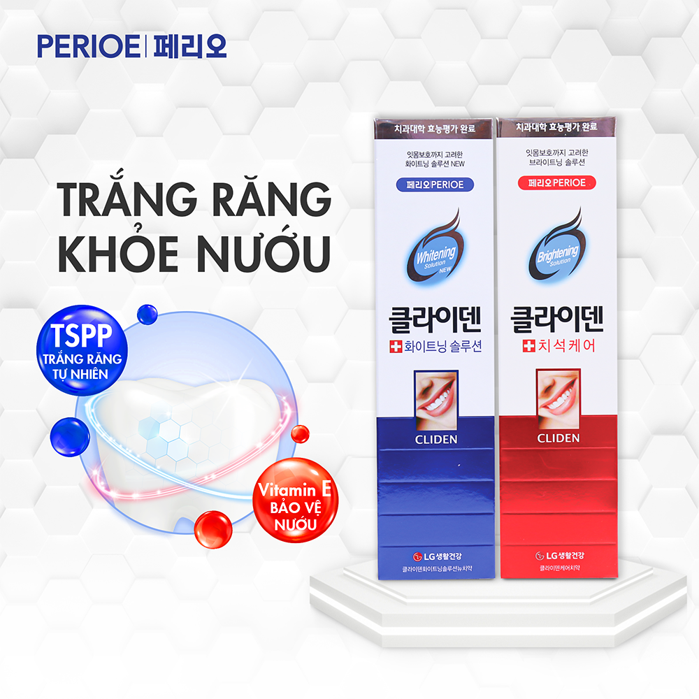 Kem đánh răng Perioe Cliden Whitening Solution đỏ 120g