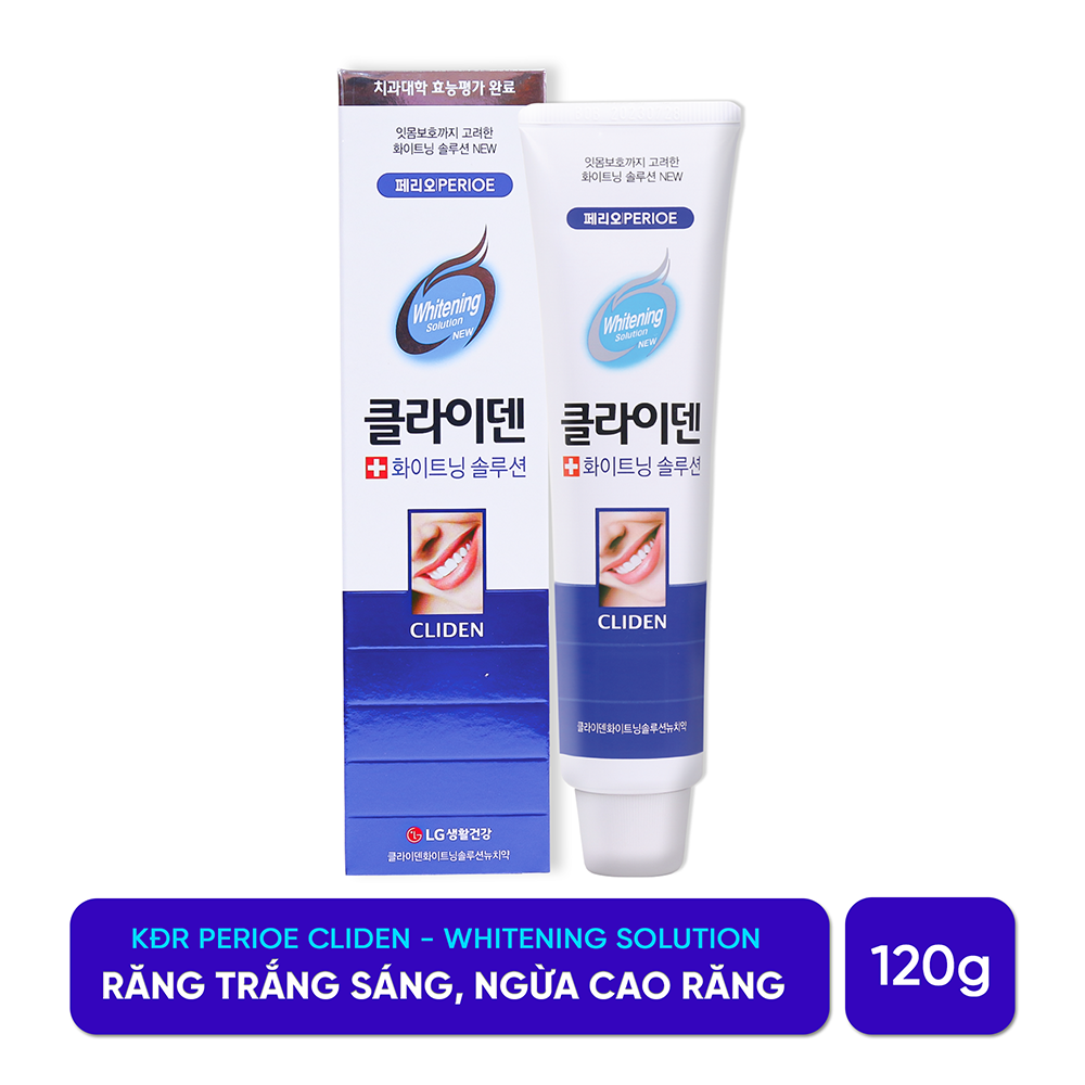 Kem đánh răng Perioe Cliden Whitening Solution xanh 120g